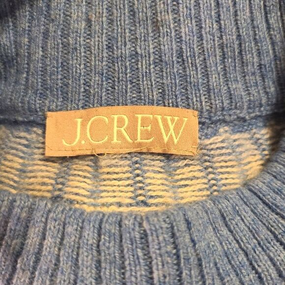 J. Crew Fair Isle Mockneck Pullover Sweater in Heather Twilight Periwinkle L/XL - Picture 7 of 12